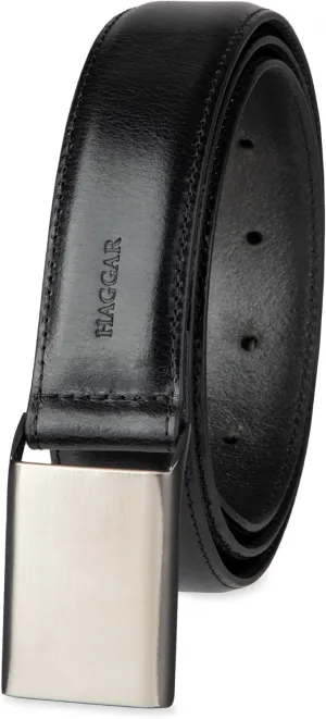 Haggar Men's Sleek Plaque Buckle Dress Belt