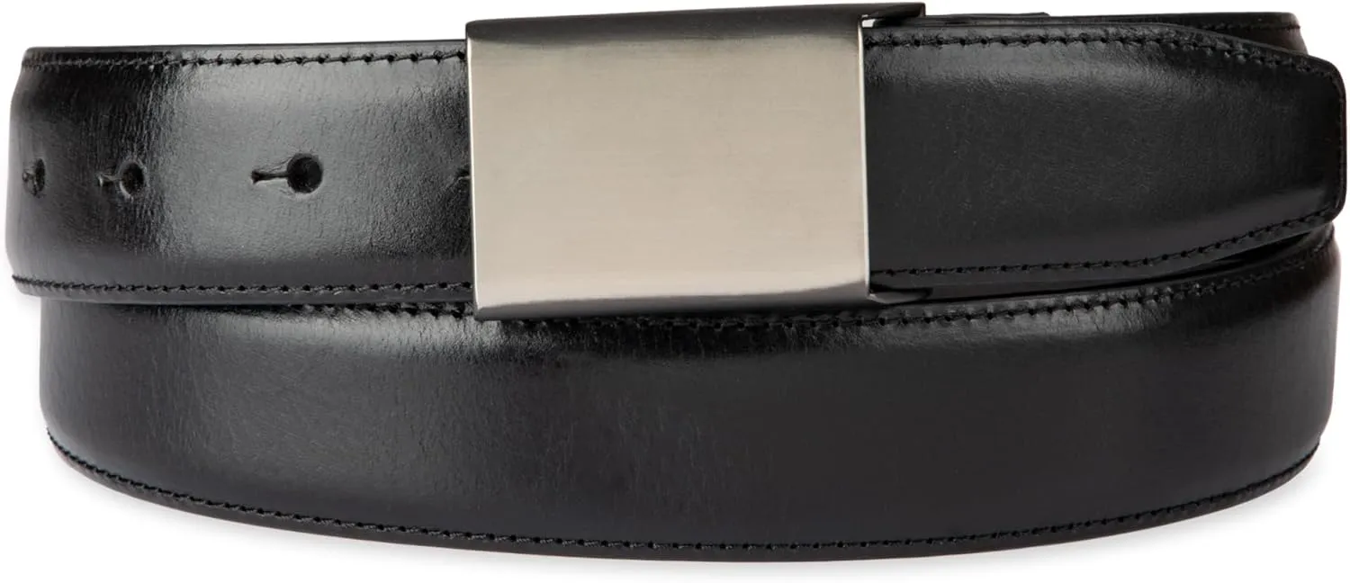 Haggar Men's Sleek Plaque Buckle Dress Belt