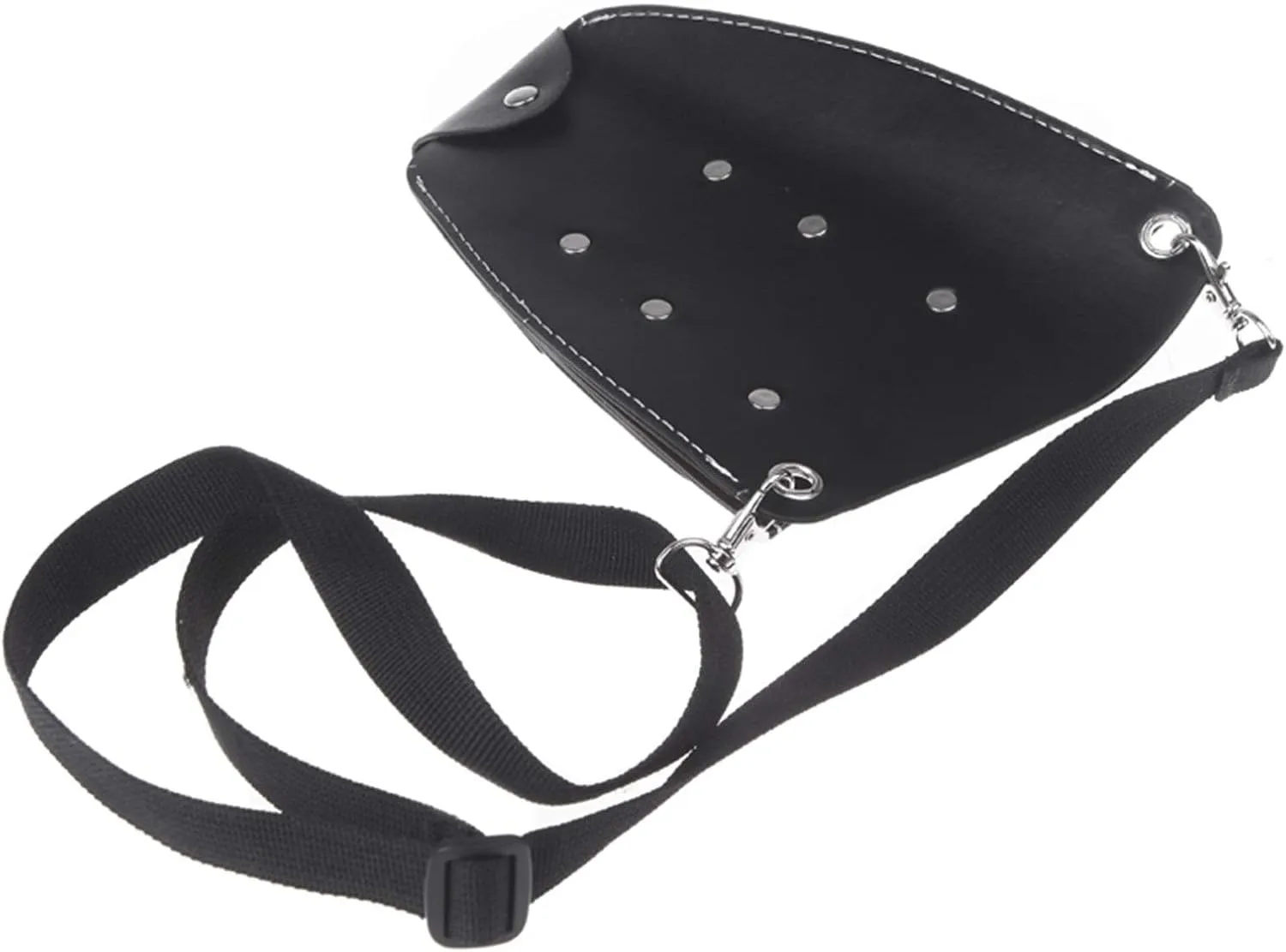 Hairdresser Scissor Bag PU Leather Salon Hairdressing Holster Professional Hair Scissor Pouch Holder Case Bag Waist Shoulder Belt for Shears, Combs, Clips, 22 x 17 x 3.5cm, Black