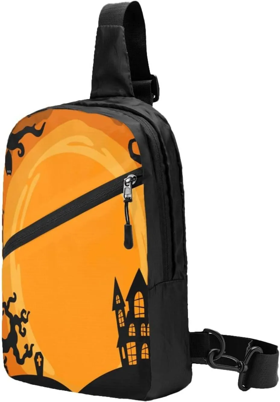 Halloween Tree Sling Bag for Men Women, Small Crossbody Sling Backpack Shoulder Chest Bag, Anti Theft Travel Hiking Sports