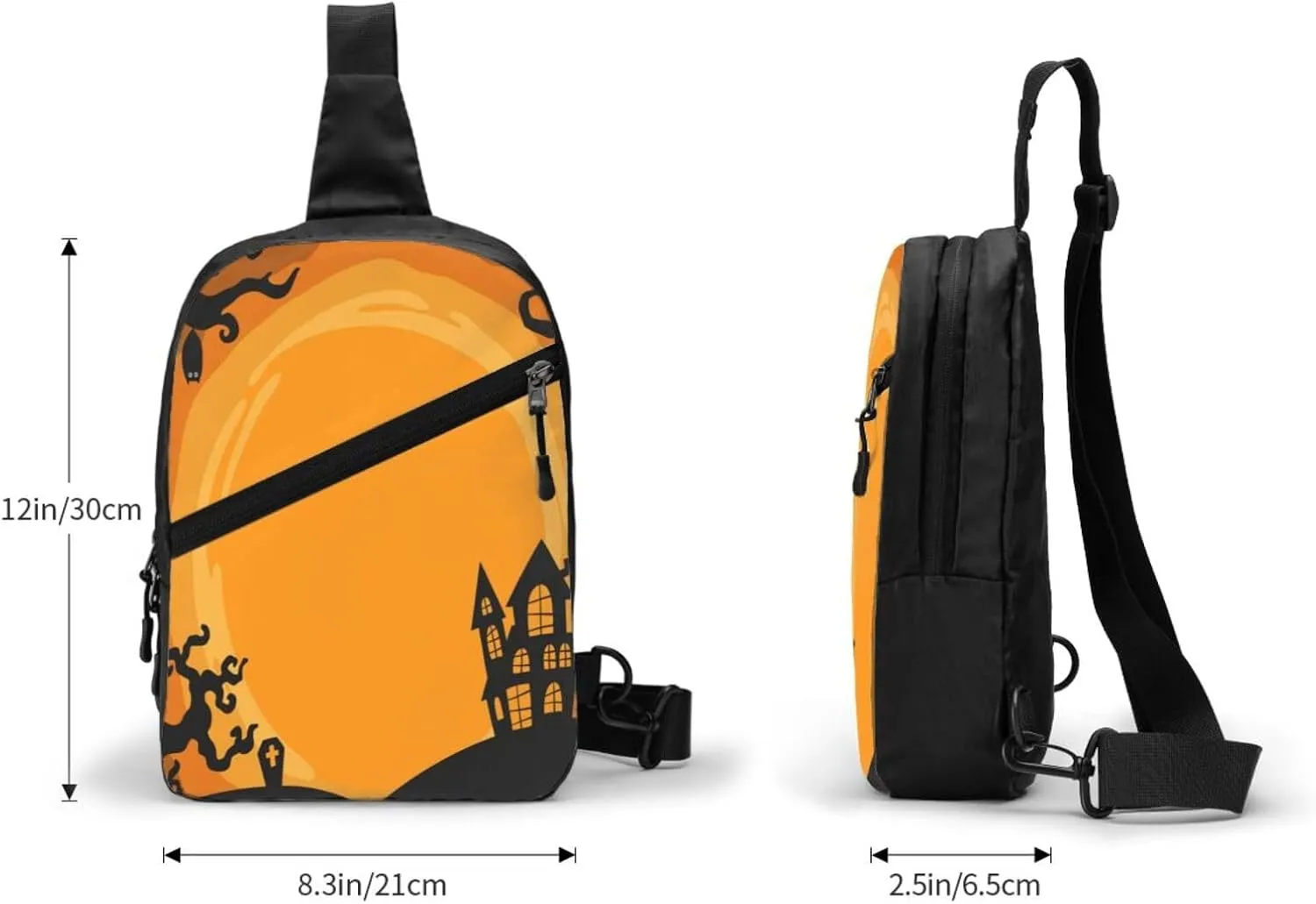 Halloween Tree Sling Bag for Men Women, Small Crossbody Sling Backpack Shoulder Chest Bag, Anti Theft Travel Hiking Sports