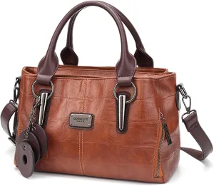 Handbags and Purses for women Vegan Leather Tote Bag for Women Satchel Shoulder Bags Travel Purse with Compartments