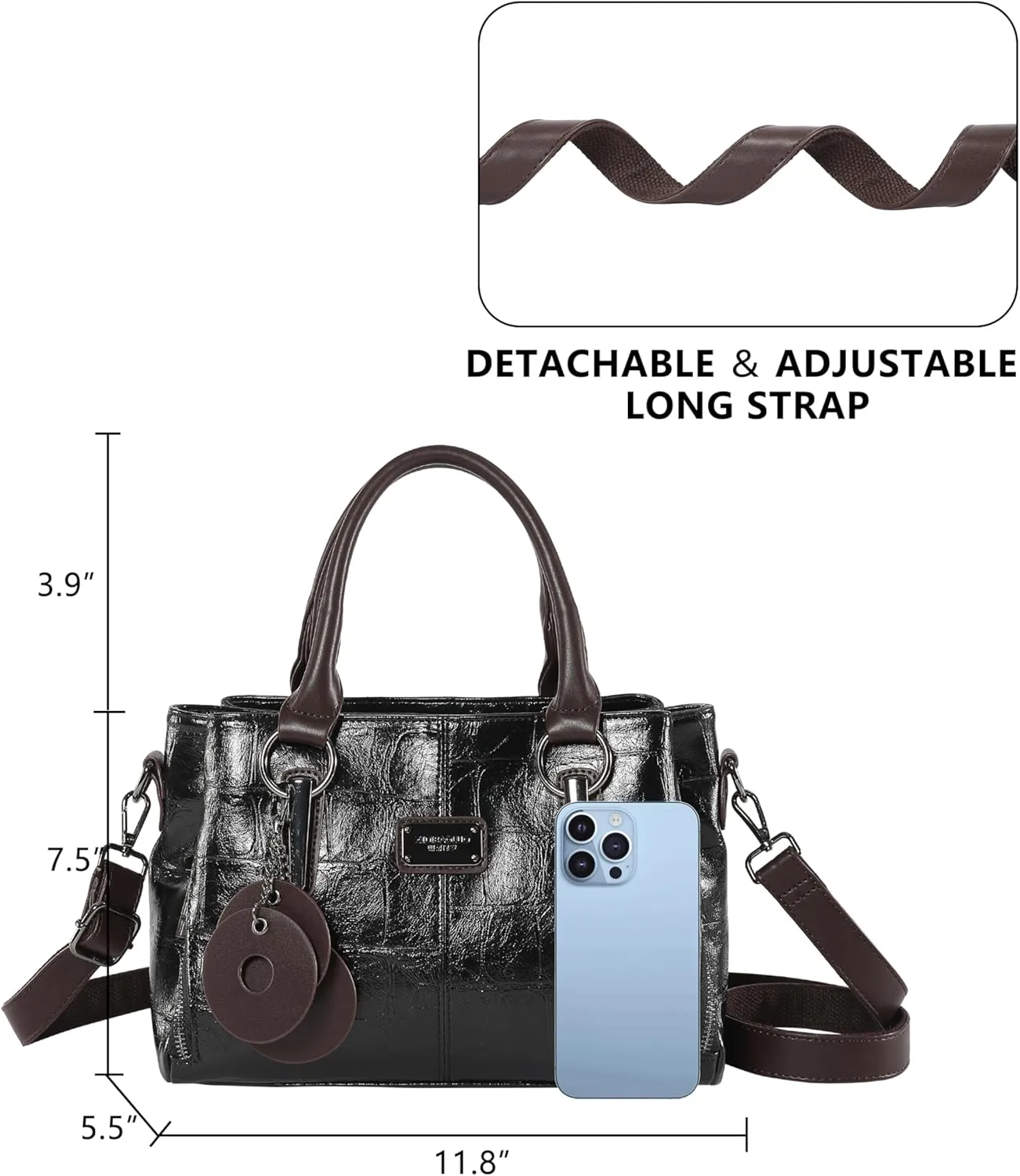 Handbags and Purses for women Vegan Leather Tote Bag for Women Satchel Shoulder Bags Travel Purse with Compartments