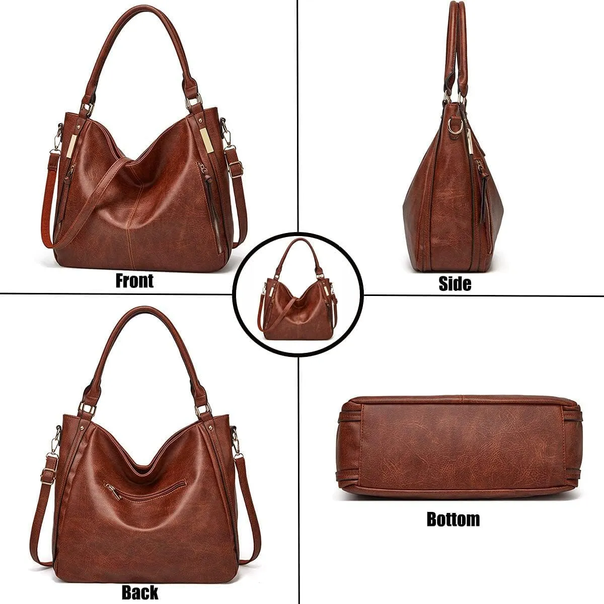 Handbags for Women Shoulder Tote Zipper Purse PU Leather Top-handle Satchel Bags With Tassle