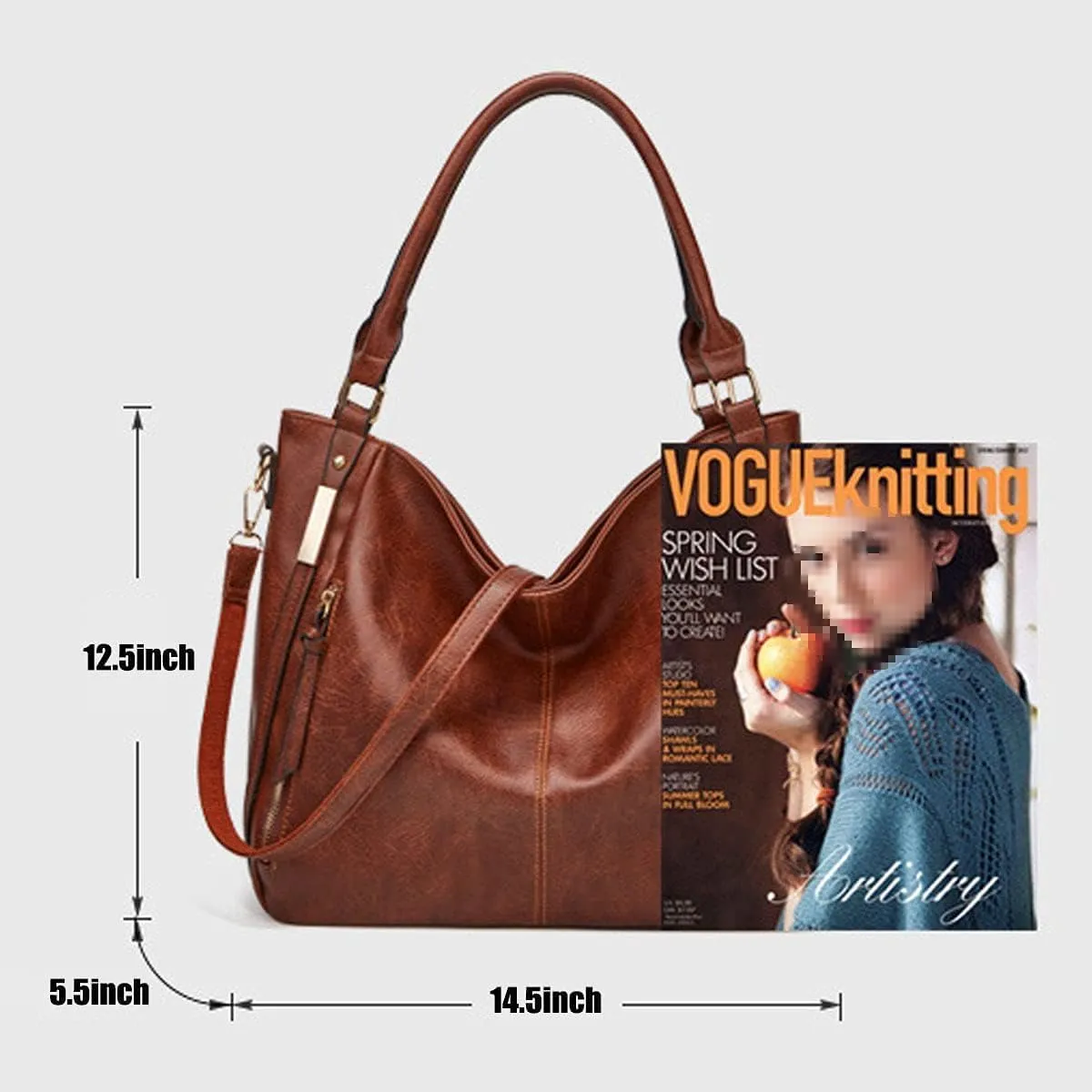 Handbags for Women Shoulder Tote Zipper Purse PU Leather Top-handle Satchel Bags With Tassle