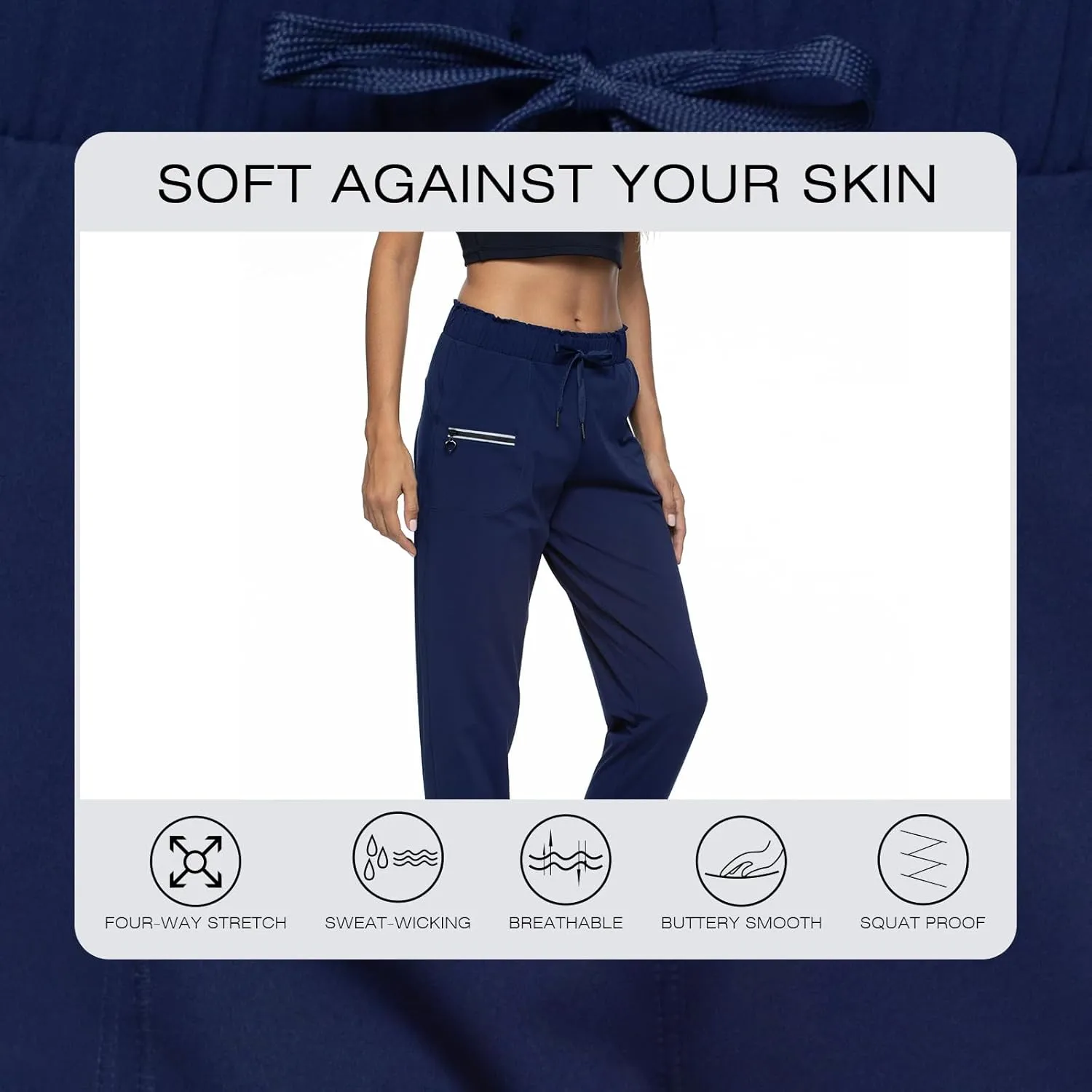 Haowind Joggers for Women with Pockets Elastic Waist Workout Sport Gym Pants Comfy Lounge Yoga Running Pants