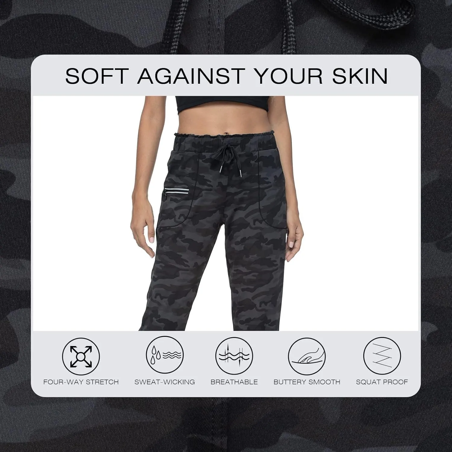 Haowind Joggers for Women with Pockets Elastic Waist Workout Sport Gym Pants Comfy Lounge Yoga Running Pants