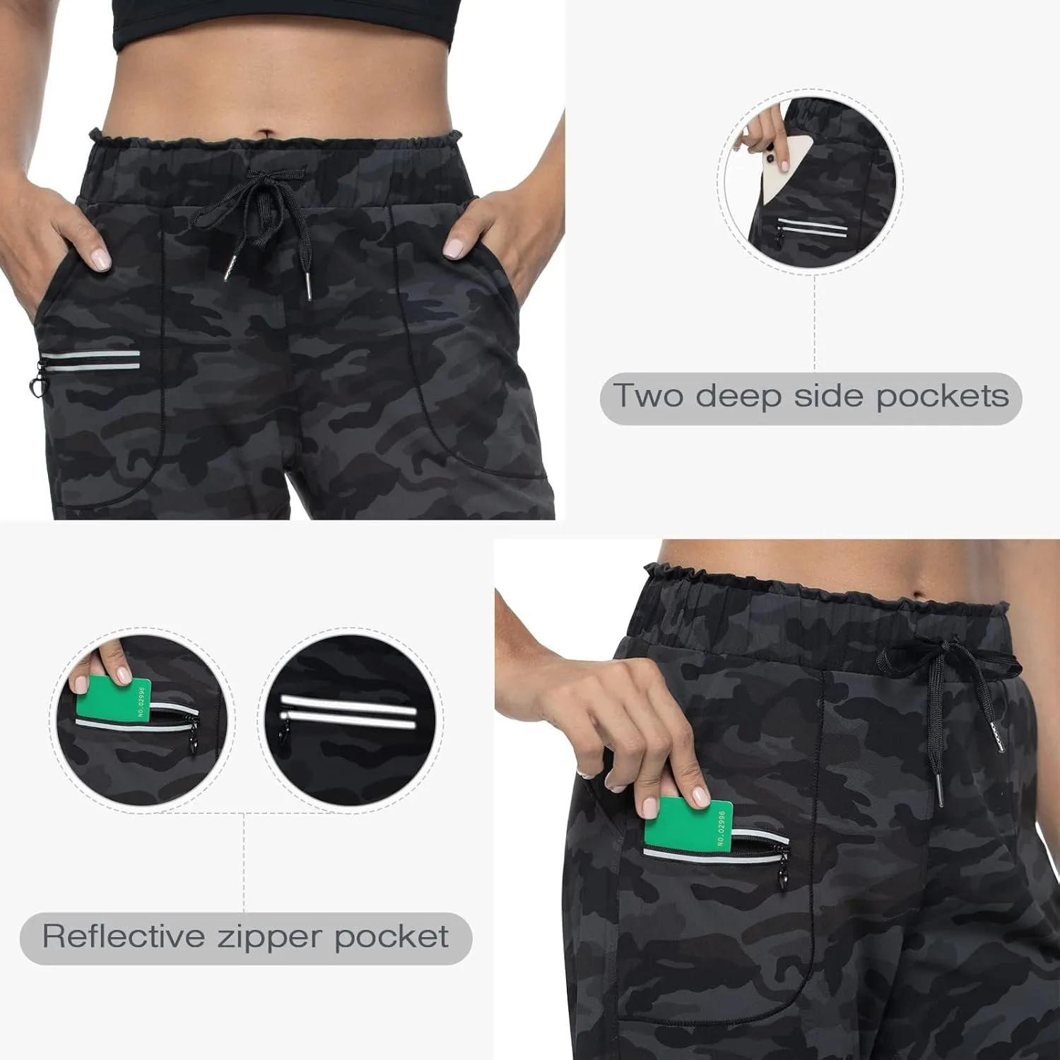 Haowind Joggers for Women with Pockets Elastic Waist Workout Sport Gym Pants Comfy Lounge Yoga Running Pants