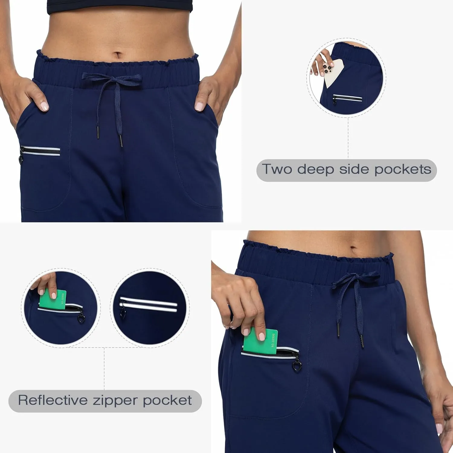 Haowind Joggers for Women with Pockets Elastic Waist Workout Sport Gym Pants Comfy Lounge Yoga Running Pants
