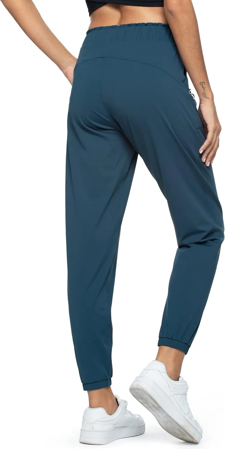 Haowind Joggers for Women with Pockets Elastic Waist Workout Sport Gym Pants Comfy Lounge Yoga Running Pants
