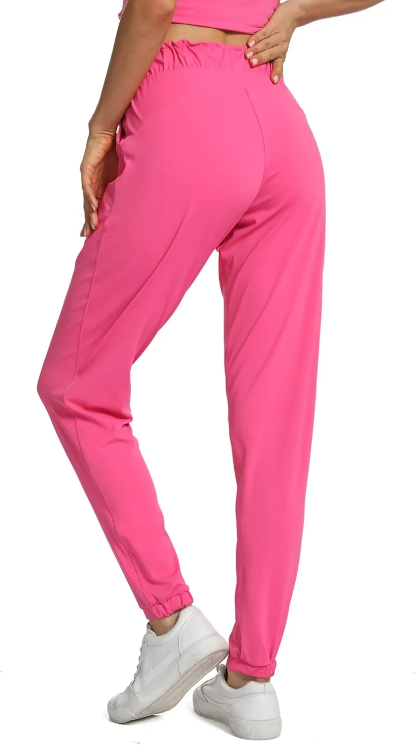Haowind Joggers for Women with Pockets Elastic Waist Workout Sport Gym Pants Comfy Lounge Yoga Running Pants