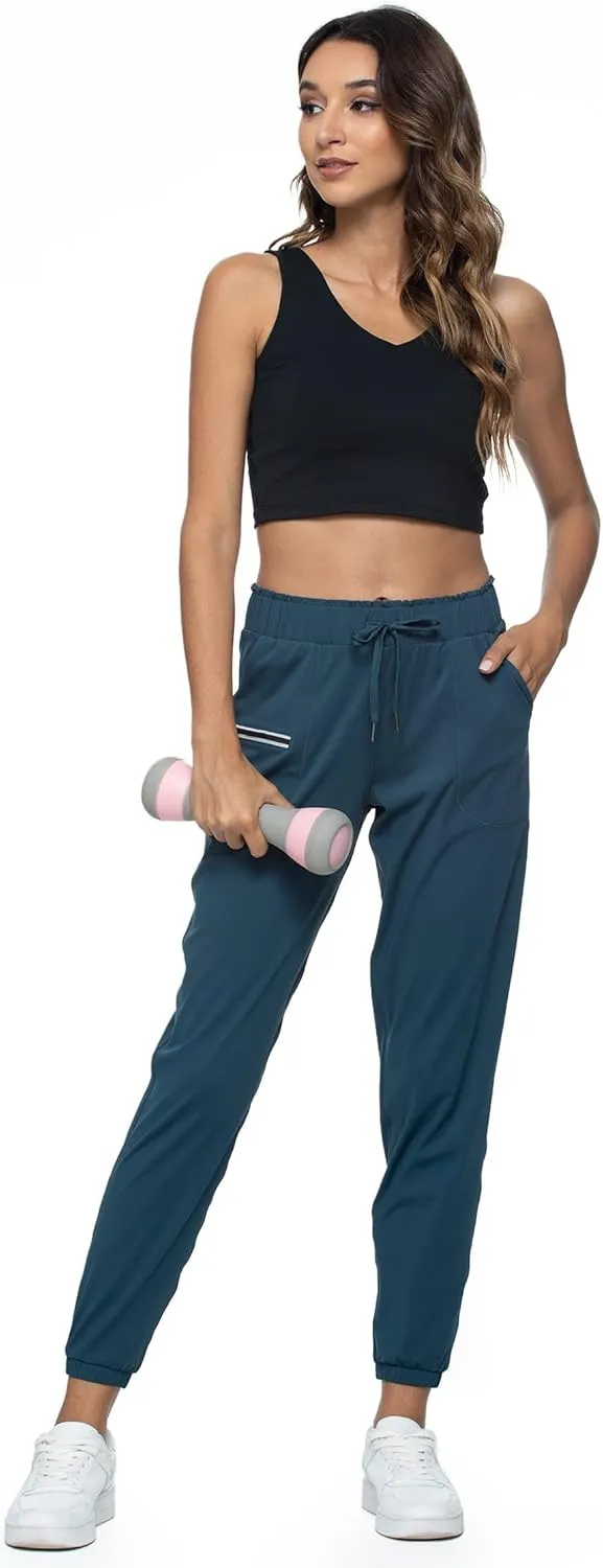 Haowind Joggers for Women with Pockets Elastic Waist Workout Sport Gym Pants Comfy Lounge Yoga Running Pants
