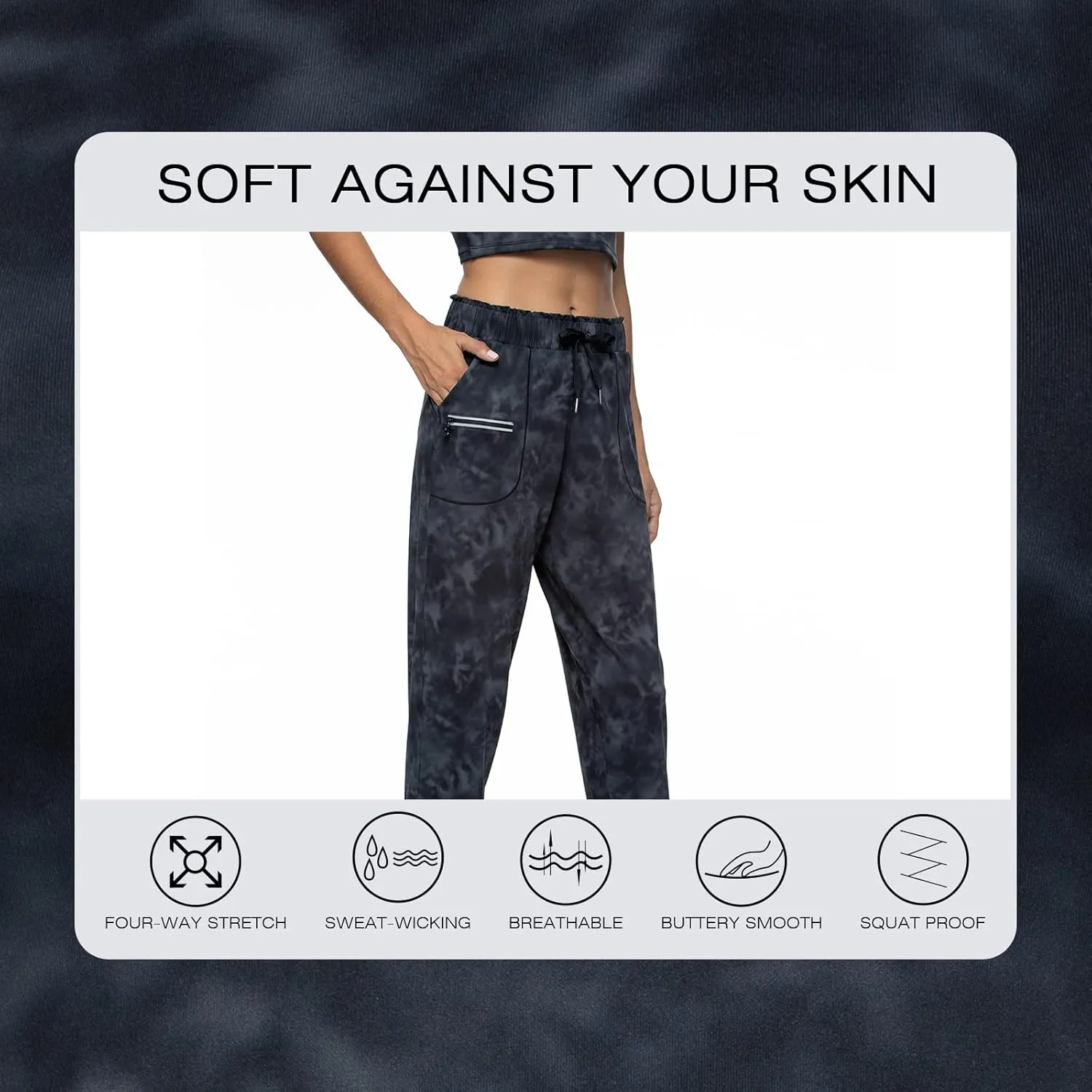 Haowind Joggers for Women with Pockets Elastic Waist Workout Sport Gym Pants Comfy Lounge Yoga Running Pants
