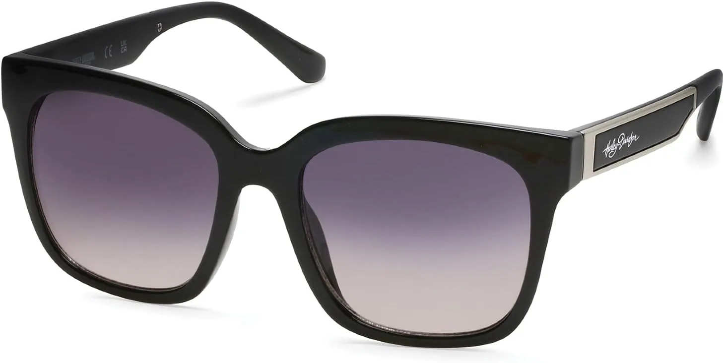 Harley-Davidson Women's Fashion Sunglasses, Black Frame & Gradient Smoke Lenses