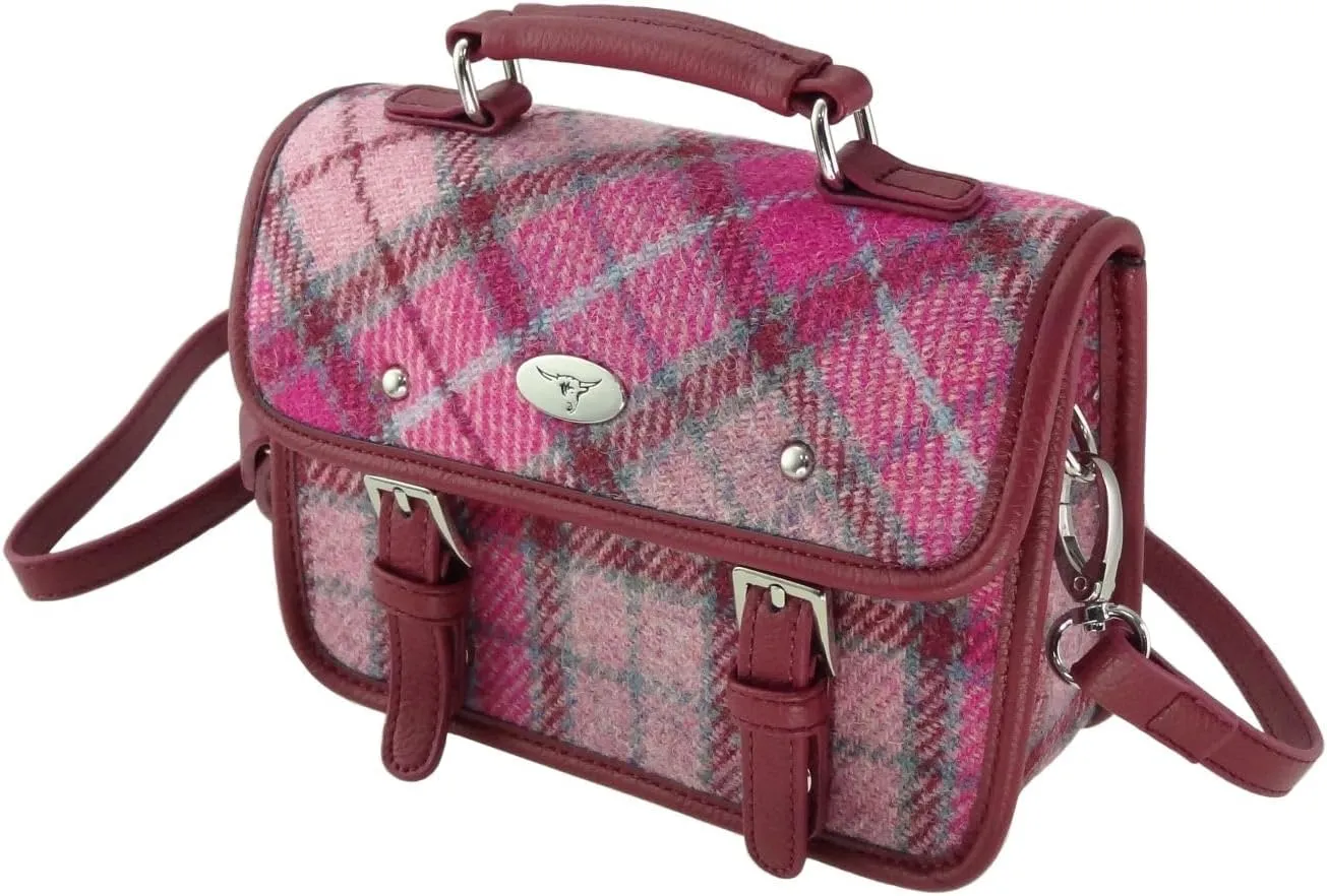 Harris Tweed Bervie Mini Satchel Bag With Adjustable & Removable Shoulder Strap