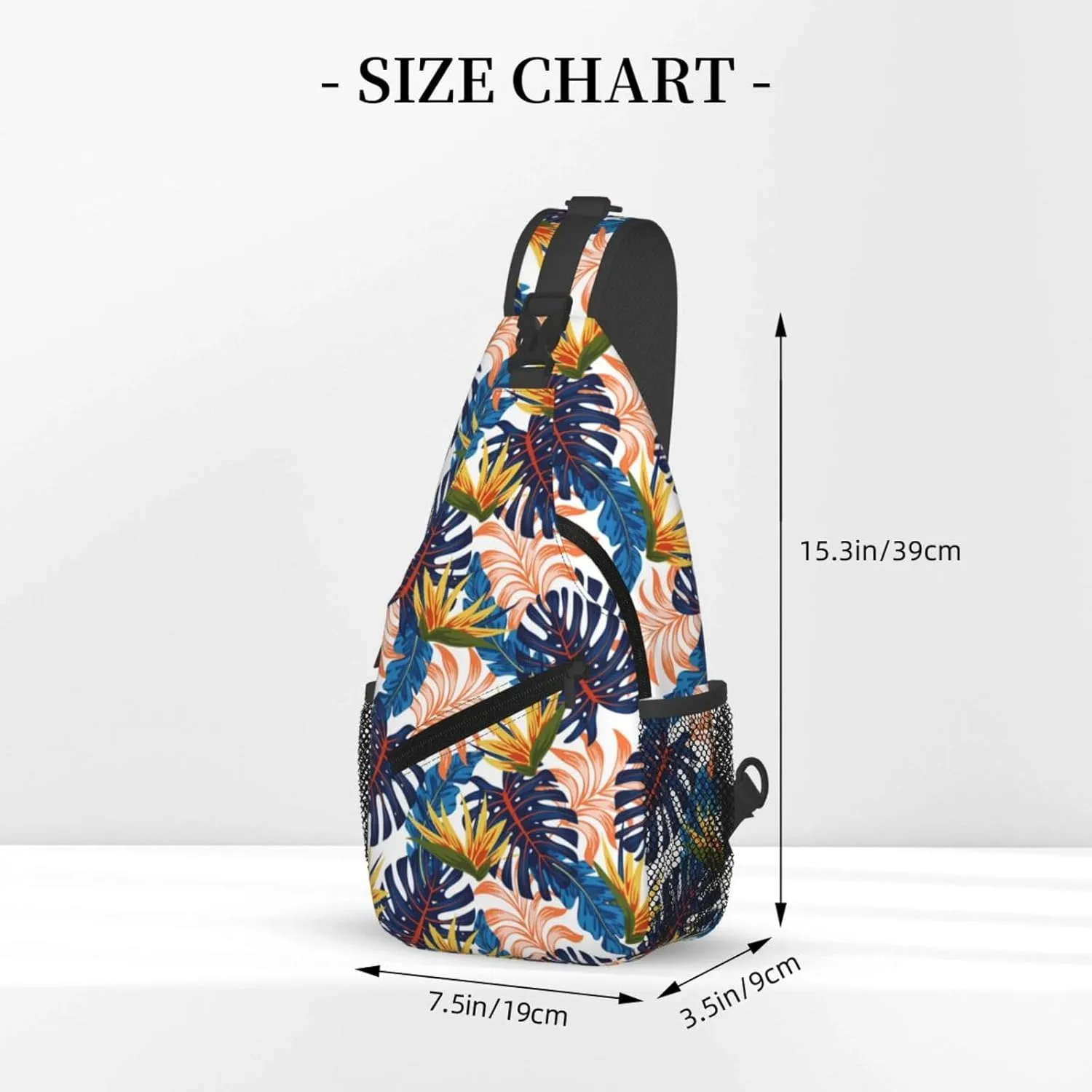 Hawaii Sling Backpack,Flower Floral Shoulder Bags Crossbody Chest Bag for Women Men Travel Hiking Climbing Daypack