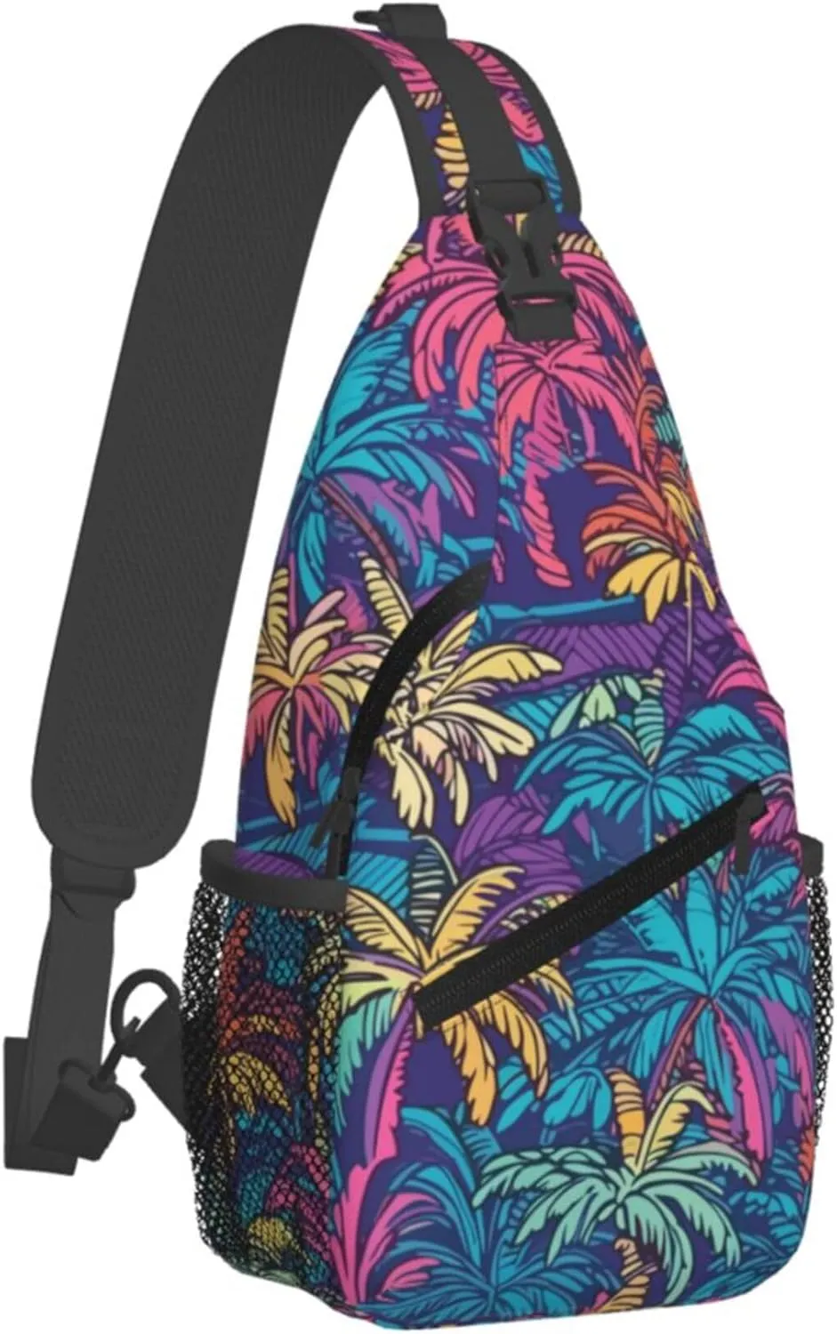 Hawaii Summer Tropical Sling Backpack Crossbody Bag, Chest Bag Daypack for Outdoors Hiking Traveling