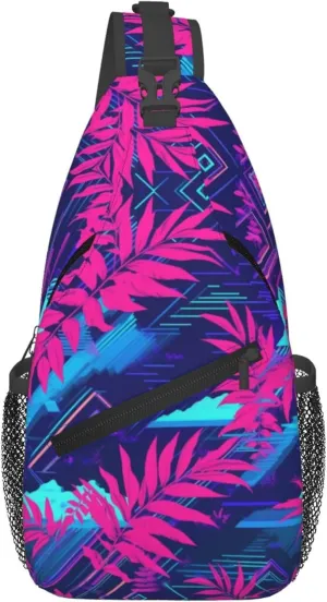 Hawaii Summer Tropical Sling Backpack Crossbody Bag, Chest Bag Daypack for Outdoors Hiking Traveling