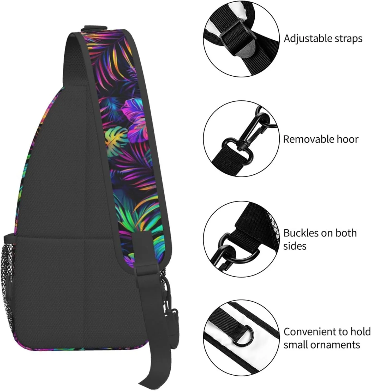 Hawaii Summer Tropical Sling Backpack Crossbody Bag, Chest Bag Daypack for Outdoors Hiking Traveling