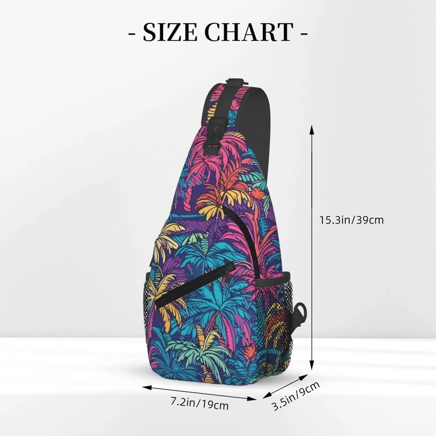 Hawaii Summer Tropical Sling Backpack Crossbody Bag, Chest Bag Daypack for Outdoors Hiking Traveling