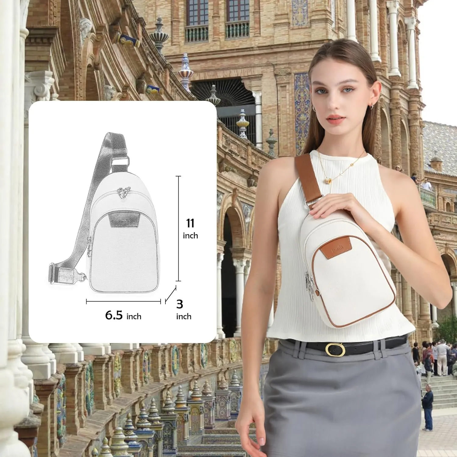 Haytijoe Crossbody Bags for Women Leather Sling Bag Anti-theft Cross Body Bag Travel Sling Purse Chest Bags Fanny Packs