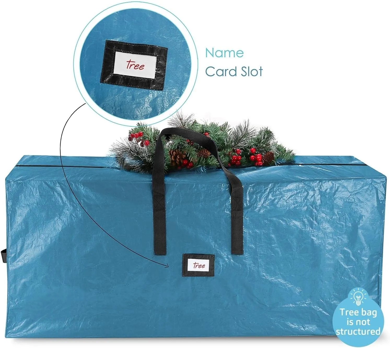 Hearth & Harbor Christmas Tree Storage Bag – Waterproof Christmas Tree Storage Box – Waterproof Christmas Tree Bag With Reinforced Handles & Dual Zipper – PE Plastic – 9 ft. – Pack of 1