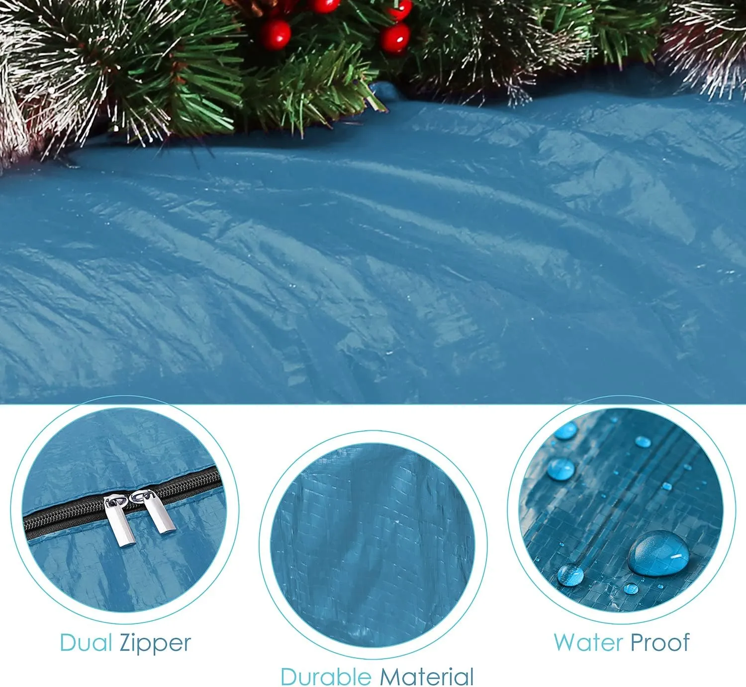 Hearth & Harbor Christmas Tree Storage Bag – Waterproof Christmas Tree Storage Box – Waterproof Christmas Tree Bag With Reinforced Handles & Dual Zipper – PE Plastic – 9 ft. – Pack of 1