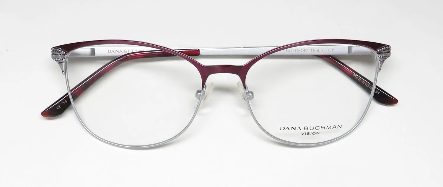 Heather Cat Eye Shiny Metal Classic Looks American Designer Eyeglass Frame/Glasses/Eyewear