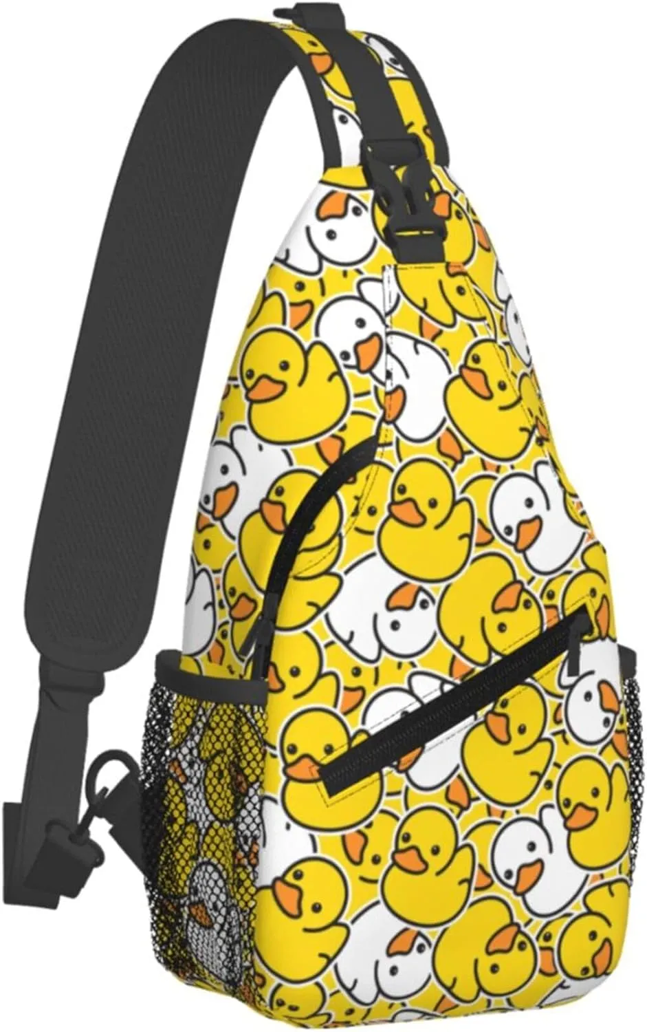 Hello Duck Cute Cartoon Sling Backpack Crossbody Bag, Chest Bag Daypack for Outdoors Hiking Traveling