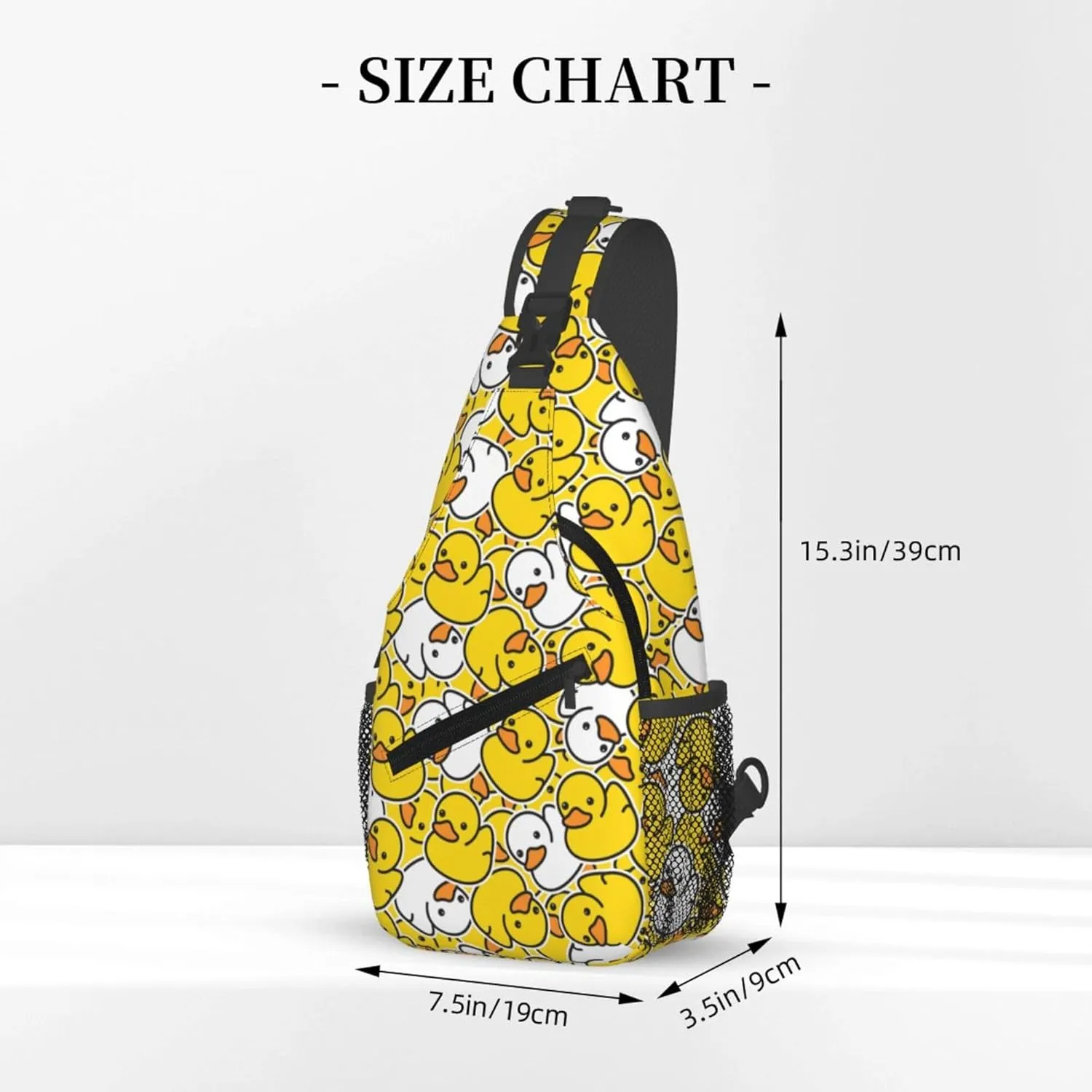 Hello Duck Cute Cartoon Sling Backpack Crossbody Bag, Chest Bag Daypack for Outdoors Hiking Traveling