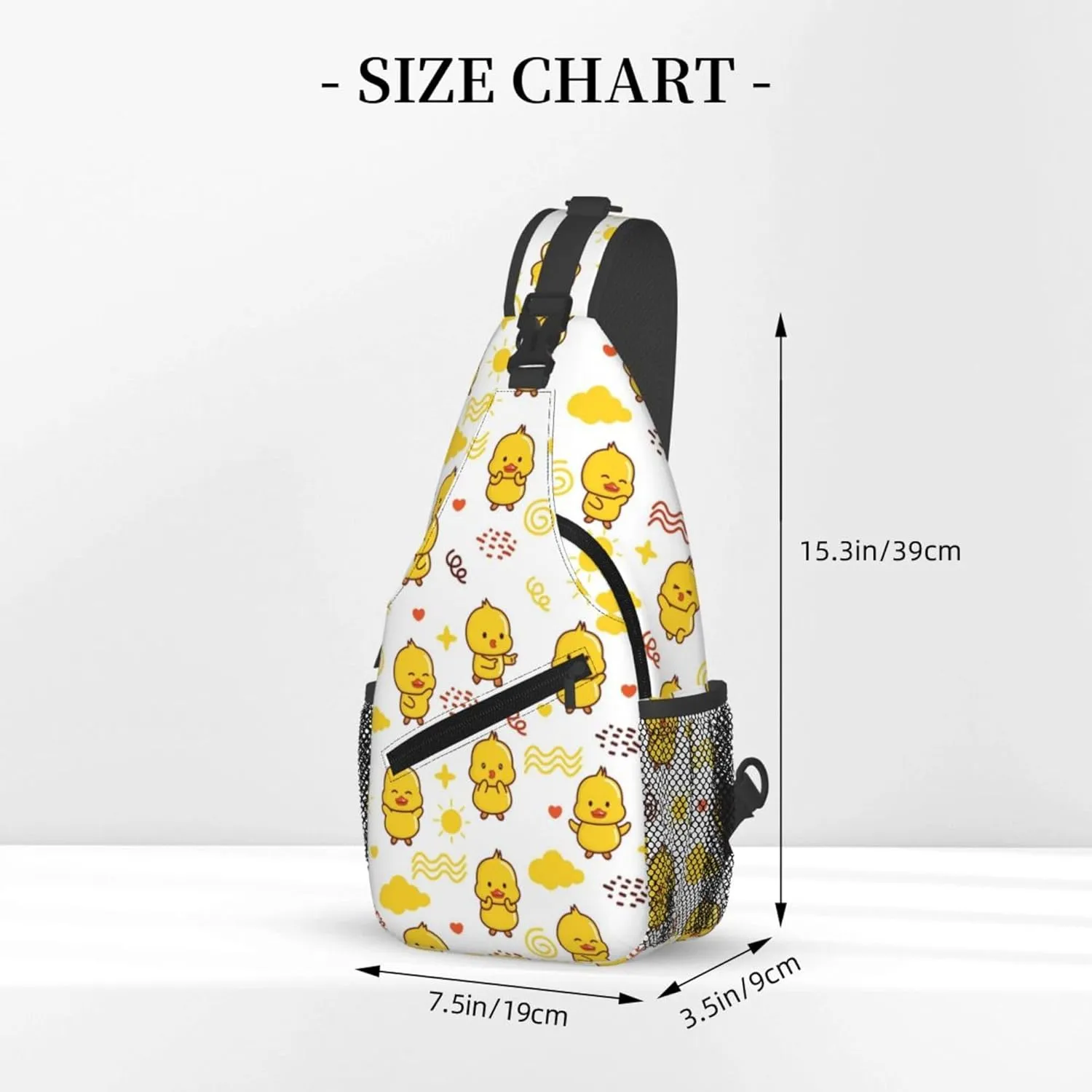 Hello Duck Cute Sling Backpack Crossbody Bag, Chest Bag Daypack for Outdoors Hiking Traveling