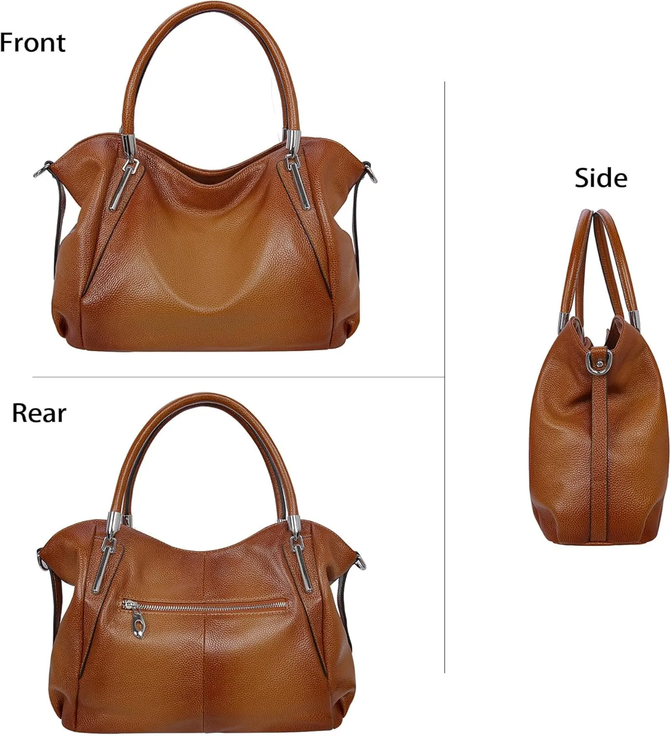 HESHE Genuine Leather Purses and Handbags for Women Shoulder Bags Tote Handbag Ladies Designer Hobo Satchel Crossbody Bag