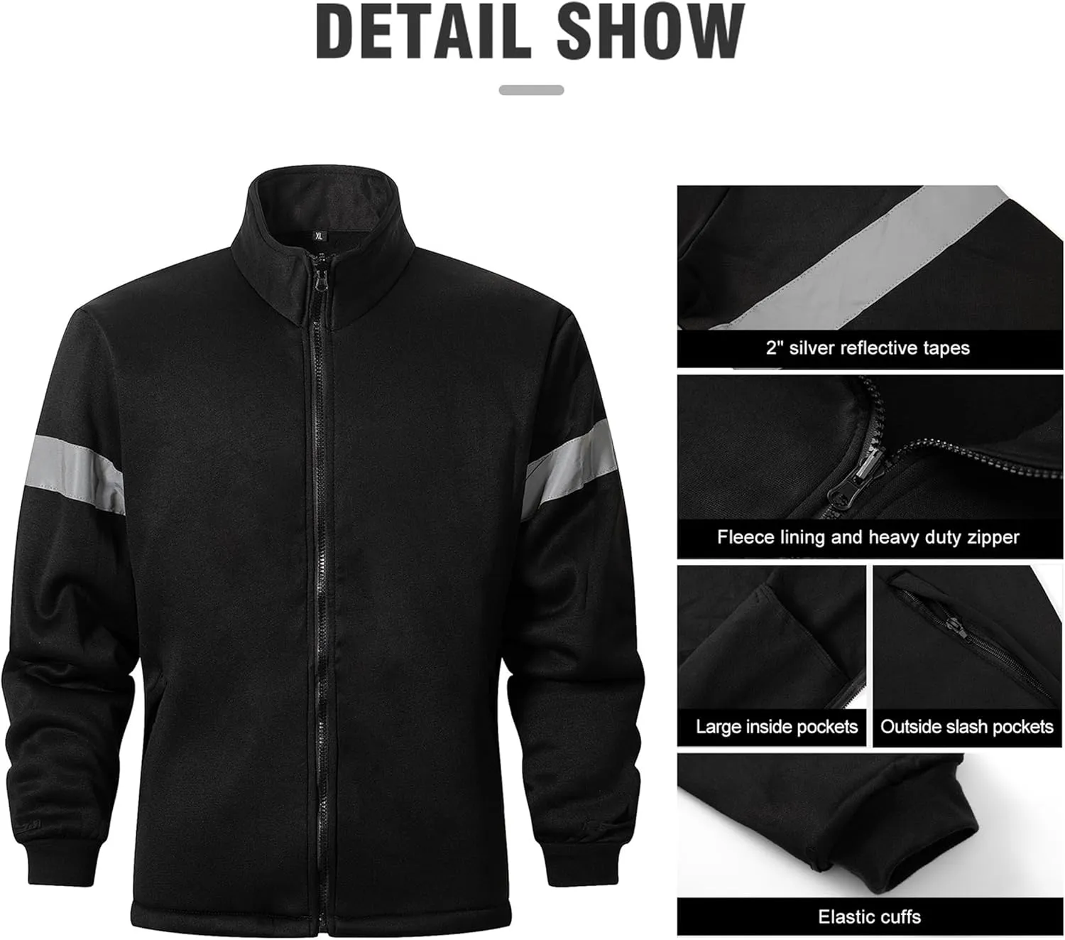 Hi-Vis Reflective 3in1 Work Jackets,Safety Jackets with Zipper