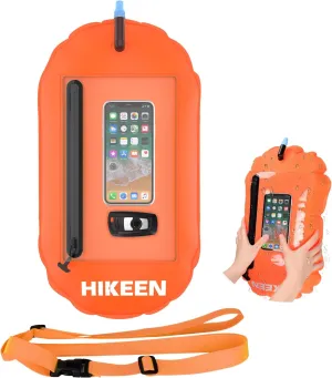 Hikeen Swim Buoy -Waterproof Touchscreen Storage Space, Swim Buoy w/Adjustable Waist Belt for Open Water Swimmers -Be Bright Be Safer