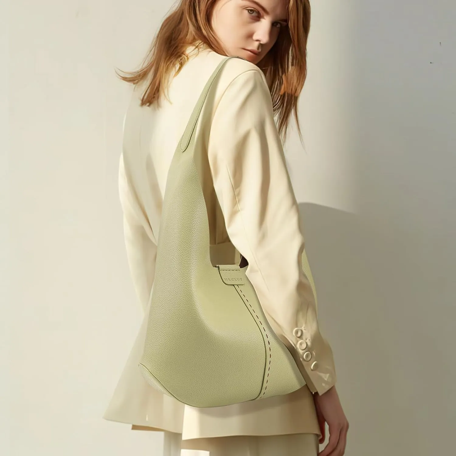 HKCLUF Hobo Bags Purses for Women 2PCS/Set,Soft Vegan Leather Slouchy Shoulder Handbags with Small Crossbody Bags for Women