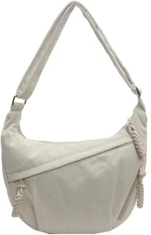 Hobo Bag for Women Men Crescent Shoulder Bag Retro Nylon Canvas Crossbody Bag Slouchy Corduroy Dumpling Bag Purse