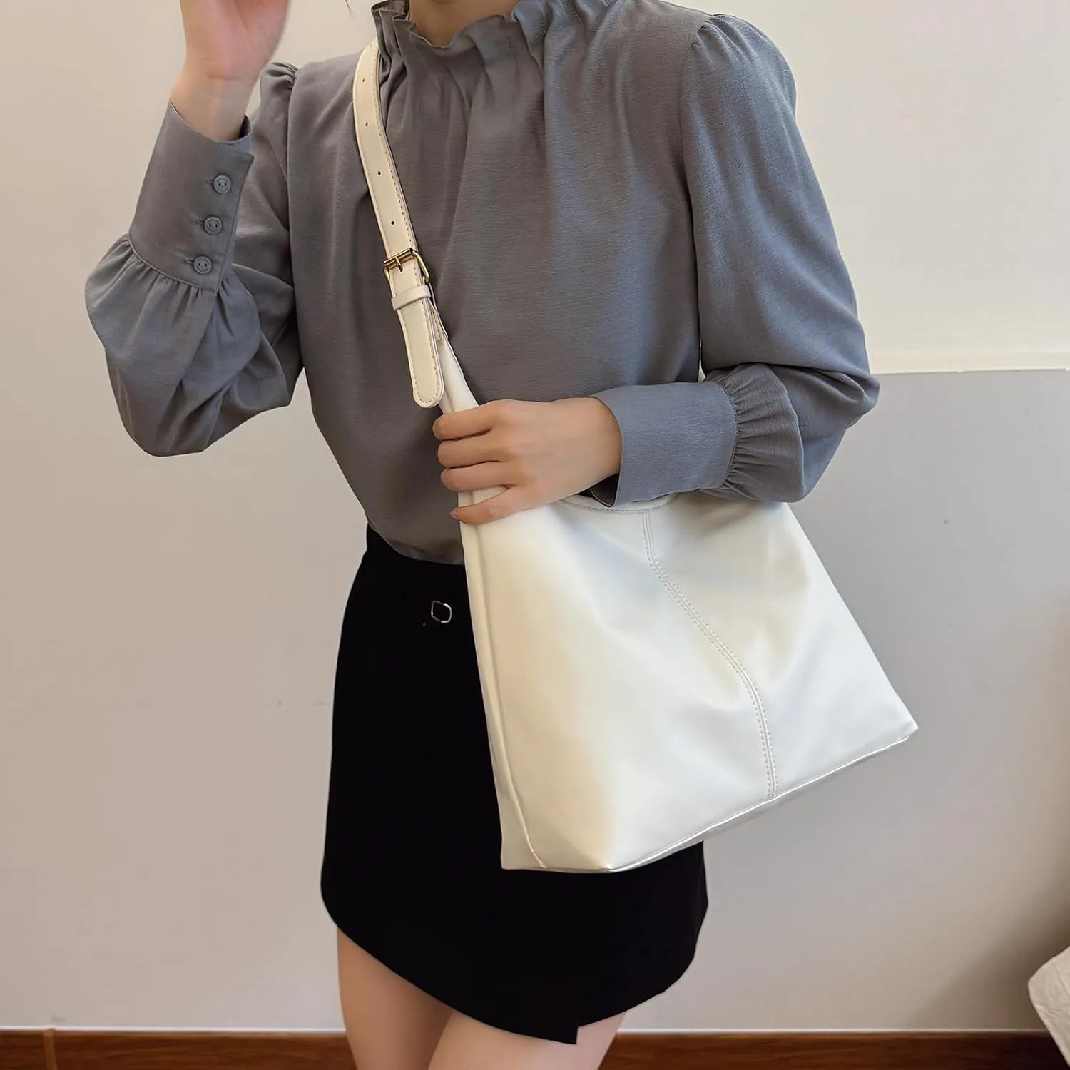 Hobo Bag for Women Vegan Leather Tote Purses‌ with Soft Straps, Slouchy Shoulder Bag
