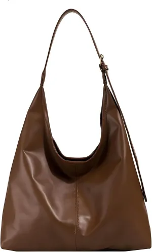 Hobo Bag for Women Vegan Leather Tote Purses‌ with Soft Straps, Slouchy Shoulder Bag