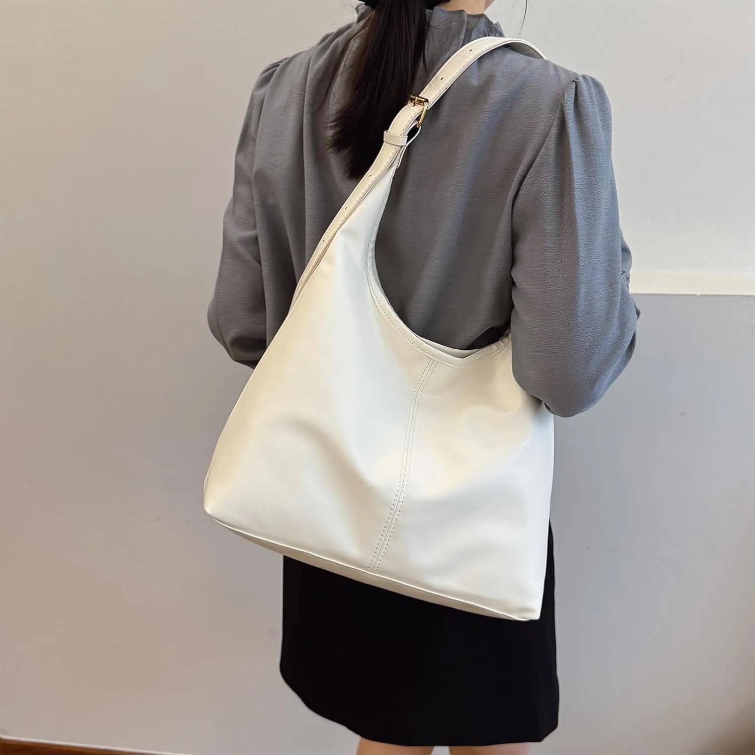 Hobo Bag for Women Vegan Leather Tote Purses‌ with Soft Straps, Slouchy Shoulder Bag