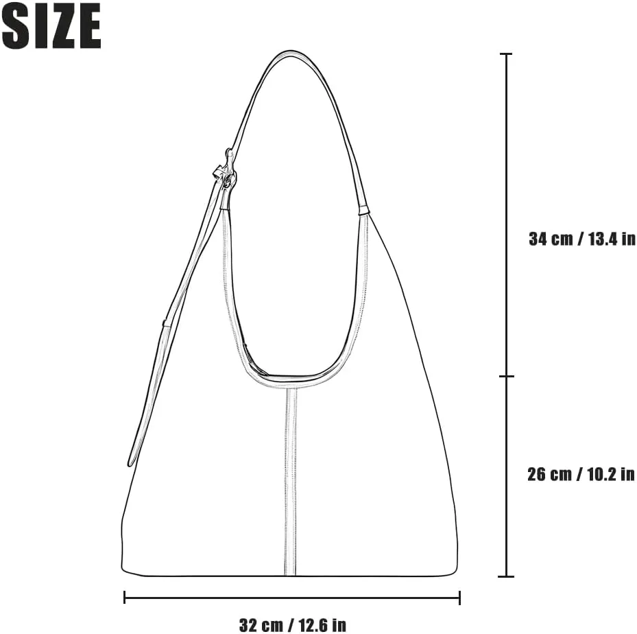 Hobo Bag for Women Vegan Leather Tote Purses‌ with Soft Straps, Slouchy Shoulder Bag