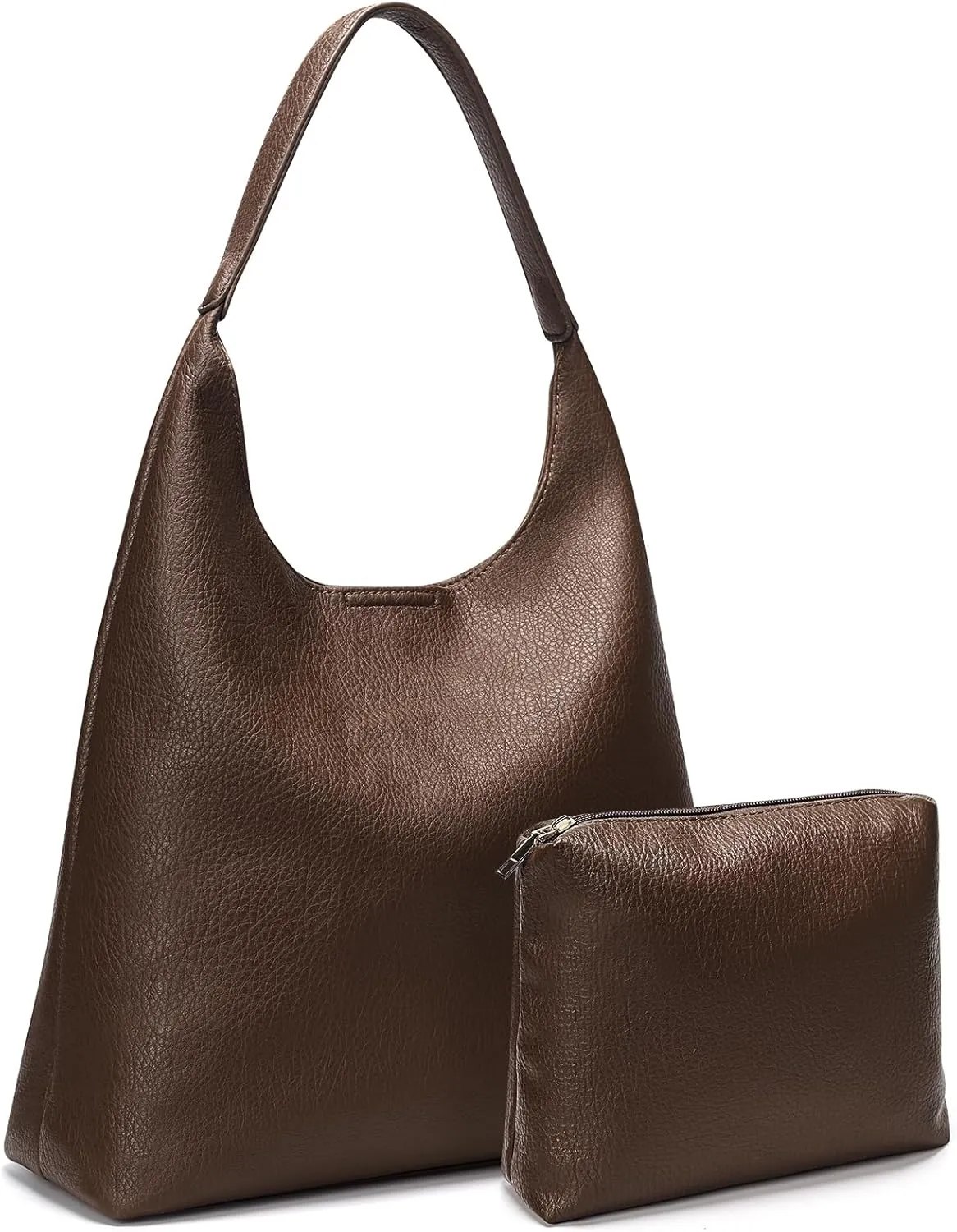 Hobo Bags for Women 2 Pcs, Soft Designer Tote Purses Slouchy Shoulder Bag Vegan Leather Handbag