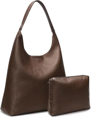 Hobo Bags for Women 2 Pcs, Soft Designer Tote Purses Slouchy Shoulder Bag Vegan Leather Handbag