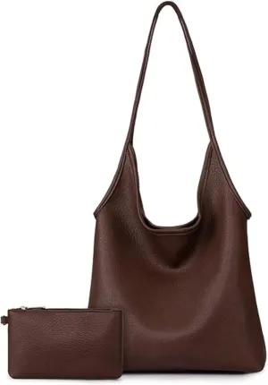 Hobo Bags for Women Leather Slouchy Tote Bag Soft Designer Shoulder Purses Top Handle Handbag for Ladies Girls