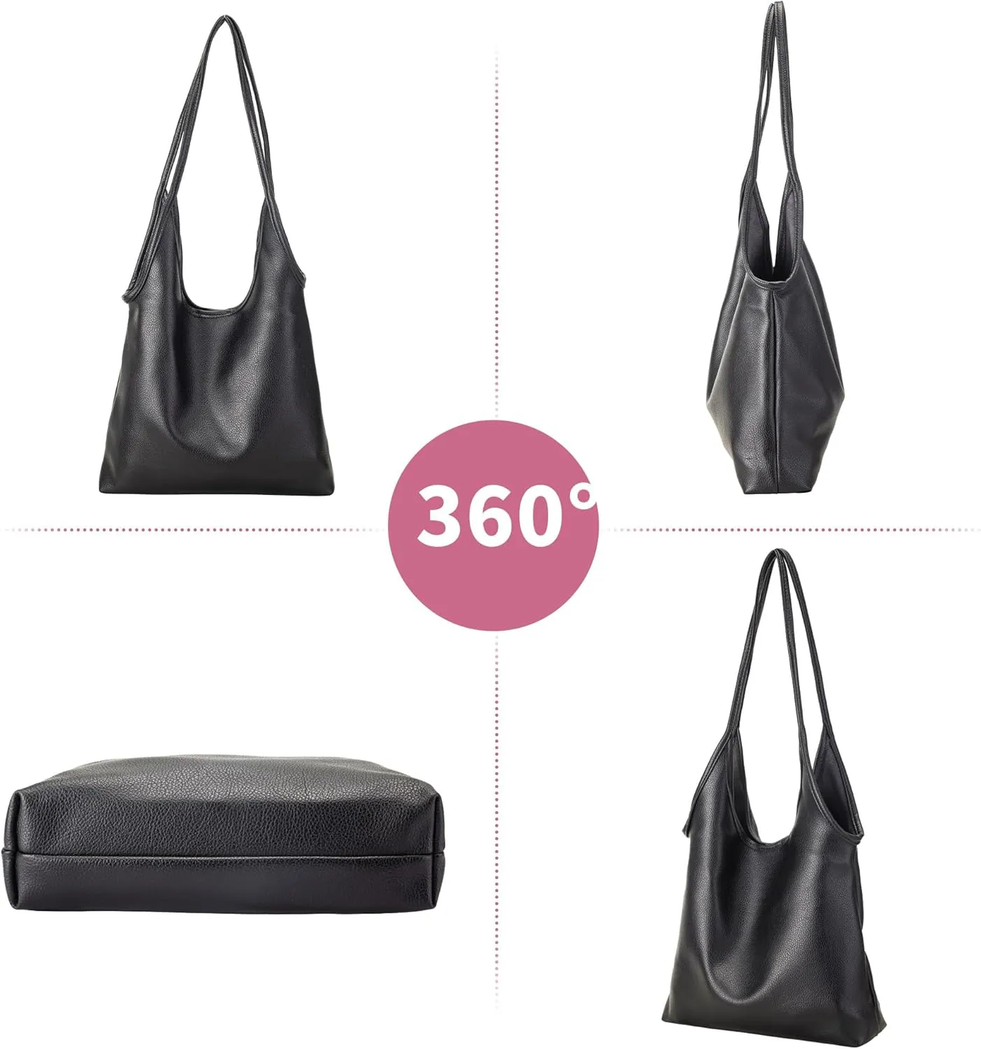 Hobo Bags Purses for Women Ultra Soft Foldable Slouchy Shoulder Bag Handbags with Coin Purse & Adjustable Strap