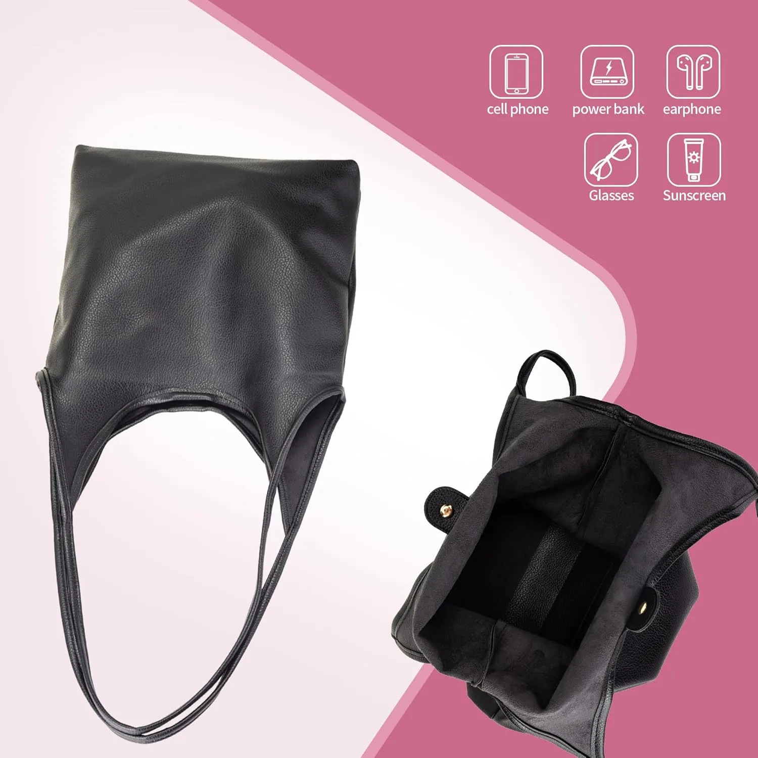 Hobo Bags Purses for Women Ultra Soft Foldable Slouchy Shoulder Bag Handbags with Coin Purse & Adjustable Strap