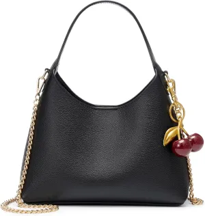 Hobo Purses for Women Trendy Vegan Leather Shoulder Bags Tote Handbag Cherry Purse Retro Small Crossbody Bag