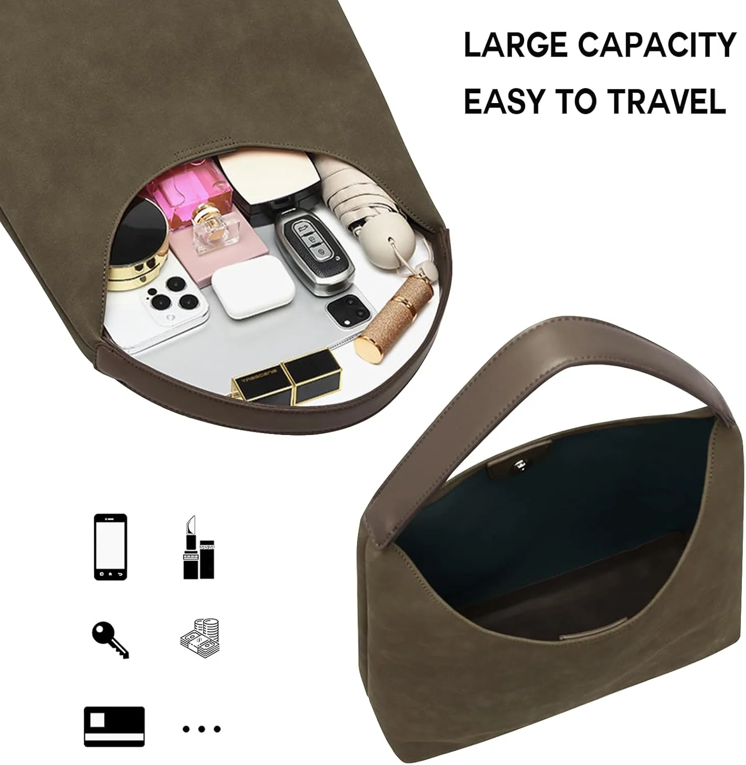 Hobo Tote Bag for Women Slouchy Bags with Small Purse, Designer Handbags for Women Large Capacity Shoulder Bag
