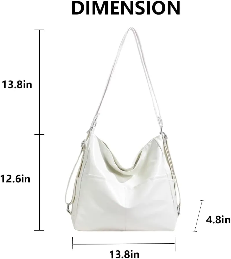 Hobo Tote Bags for Women Vegan Leather Tote Purses and Handbags Womens Slouchy Shoulder Crossbody Work Bag