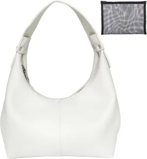 Hobo Women's PU Leather Shoulder Tote Clutch Crescent Slouchy Bag with Zipper Closure and Top Handle