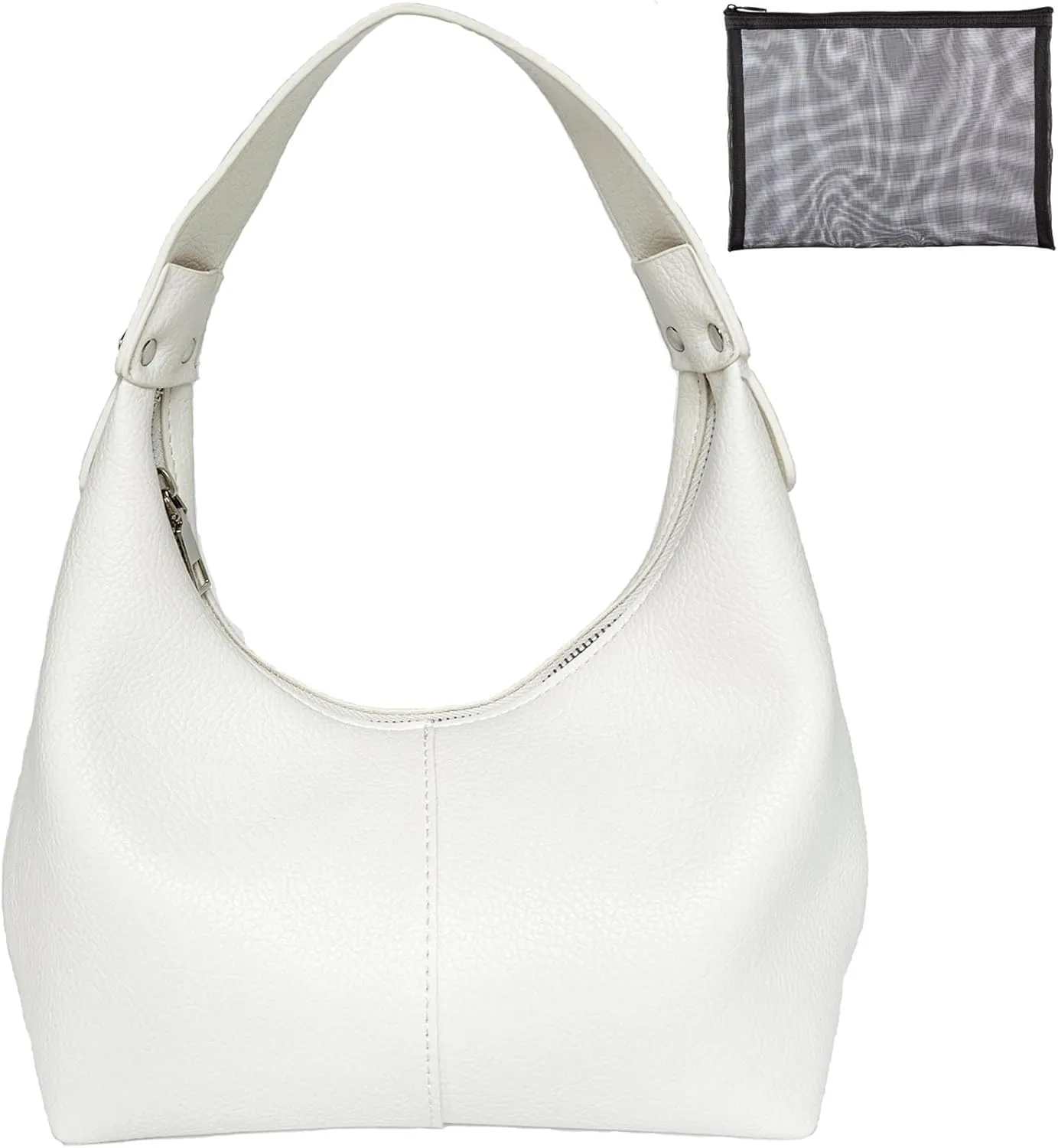 Hobo Women's PU Leather Shoulder Tote Clutch Crescent Slouchy Bag with Zipper Closure and Top Handle